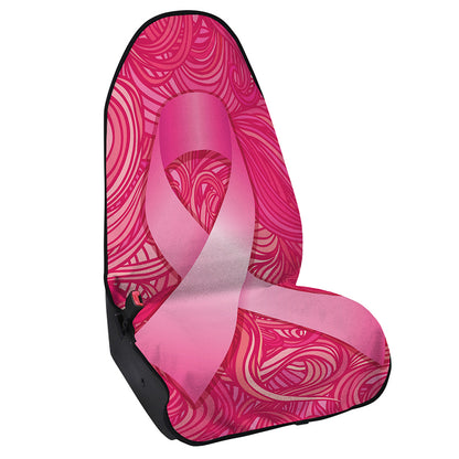 Breast Cancer Awareness Ribbon Print Waterproof Car Seat Cover
