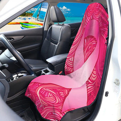 Breast Cancer Awareness Ribbon Print Waterproof Car Seat Cover
