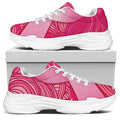 Breast Cancer Awareness Ribbon Print White Chunky Shoes