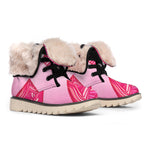 Breast Cancer Awareness Ribbon Print Winter Boots