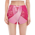 Breast Cancer Awareness Ribbon Print Women's Split Running Shorts