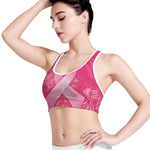 Breast Cancer Awareness Ribbon Print Women's Sports Bra
