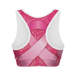 Breast Cancer Awareness Ribbon Print Women's Sports Bra