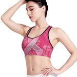 Breast Cancer Awareness Ribbon Print Women's Sports Bra