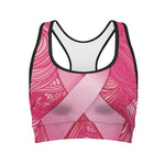 Breast Cancer Awareness Ribbon Print Women's Sports Bra