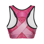 Breast Cancer Awareness Ribbon Print Women's Sports Bra