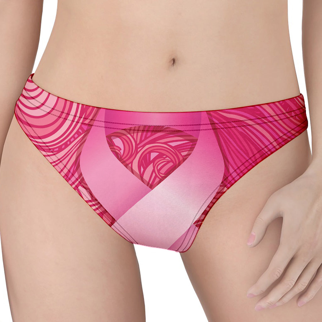 Breast Cancer Awareness Ribbon Print Women's Thong