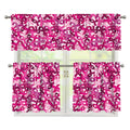 Breast Cancer Awareness Symbol Print 3 Piece Kitchen Curtains