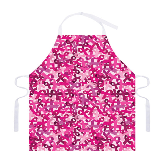 Breast Cancer Awareness Symbol Print Adjustable Apron