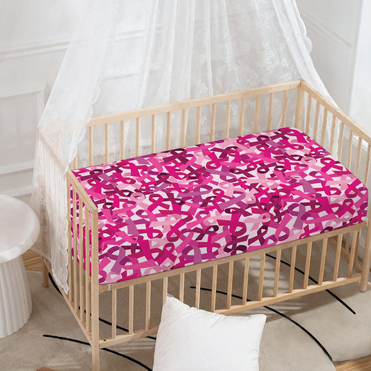Breast Cancer Awareness Symbol Print Baby Crib Sheet