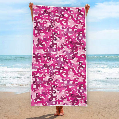 Breast Cancer Awareness Symbol Print Beach Towel