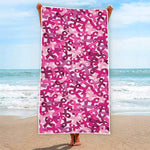 Breast Cancer Awareness Symbol Print Beach Towel