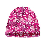 Breast Cancer Awareness Symbol Print Beanie
