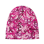 Breast Cancer Awareness Symbol Print Beanie