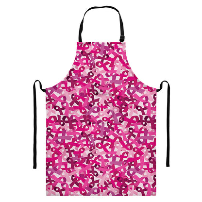 Breast Cancer Awareness Symbol Print Bib Apron With Pocket