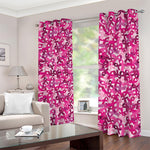 Breast Cancer Awareness Symbol Print Blackout Grommet Curtains