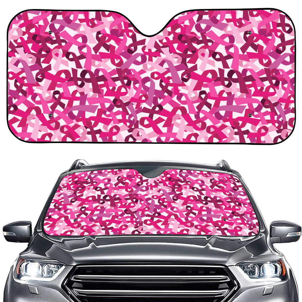 Breast Cancer Awareness Symbol Print Car Windshield Sun Shade