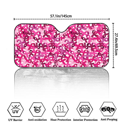 Breast Cancer Awareness Symbol Print Car Windshield Sun Shade