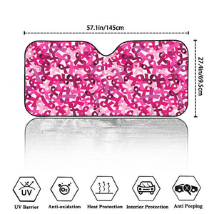 Breast Cancer Awareness Symbol Print Car Windshield Sun Shade