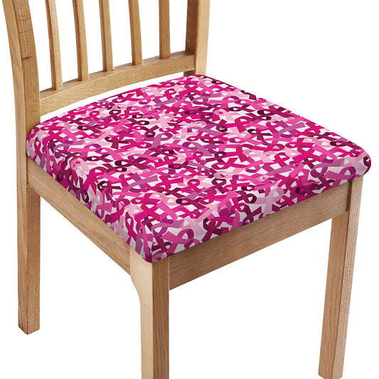 Breast Cancer Awareness Symbol Print Chair Cushion Cover