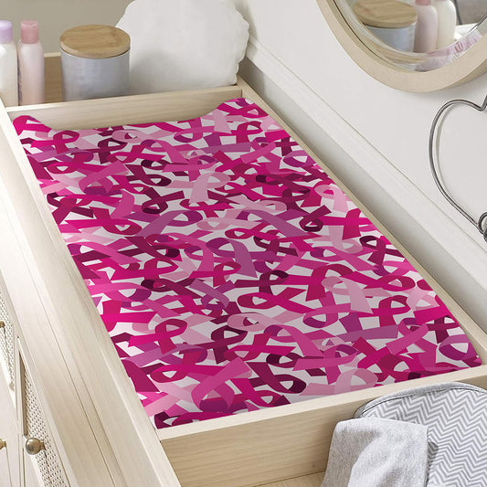 Breast Cancer Awareness Symbol Print Changing Pad Cover