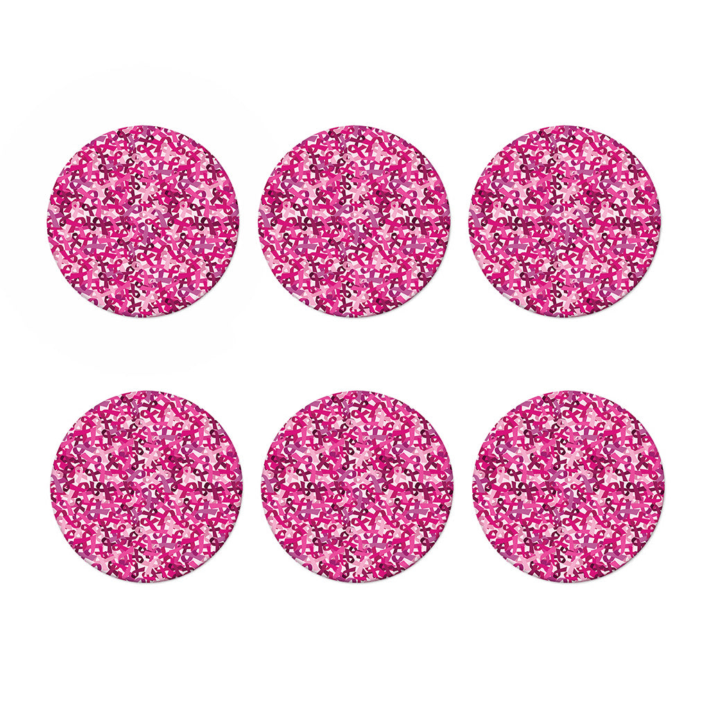 Breast Cancer Awareness Symbol Print Coaster Set