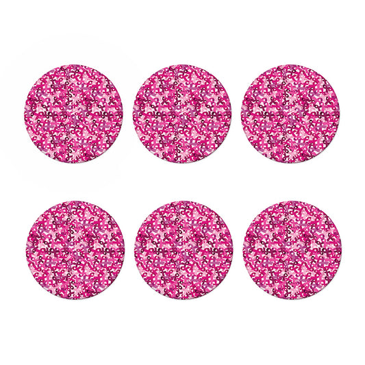 Breast Cancer Awareness Symbol Print Coaster Set
