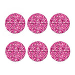 Breast Cancer Awareness Symbol Print Coaster Set
