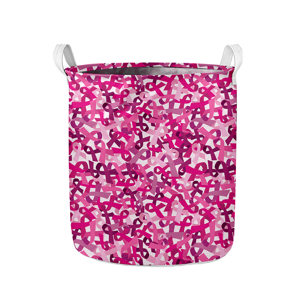 Breast Cancer Awareness Symbol Print Collapsible Laundry Basket