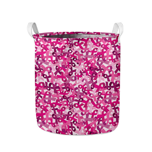 Breast Cancer Awareness Symbol Print Collapsible Laundry Basket