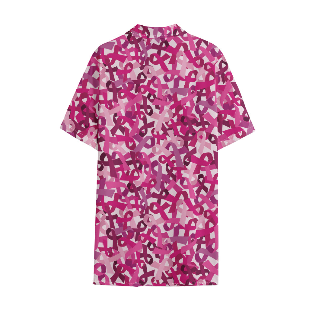 Breast Cancer Awareness Symbol Print Cotton Hawaiian Shirt