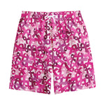Breast Cancer Awareness Symbol Print Cotton Shorts