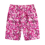Breast Cancer Awareness Symbol Print Cotton Shorts
