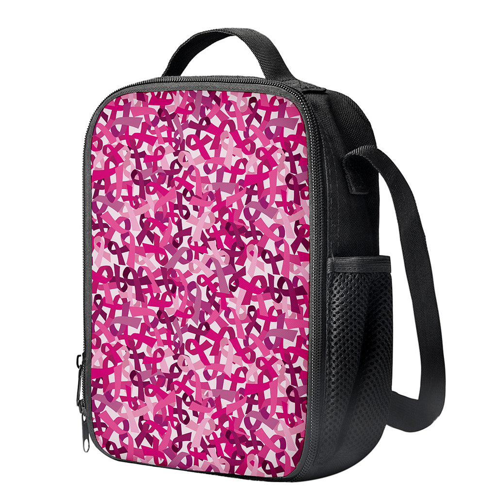 Breast Cancer Awareness Symbol Print Crossbody Lunch Bag