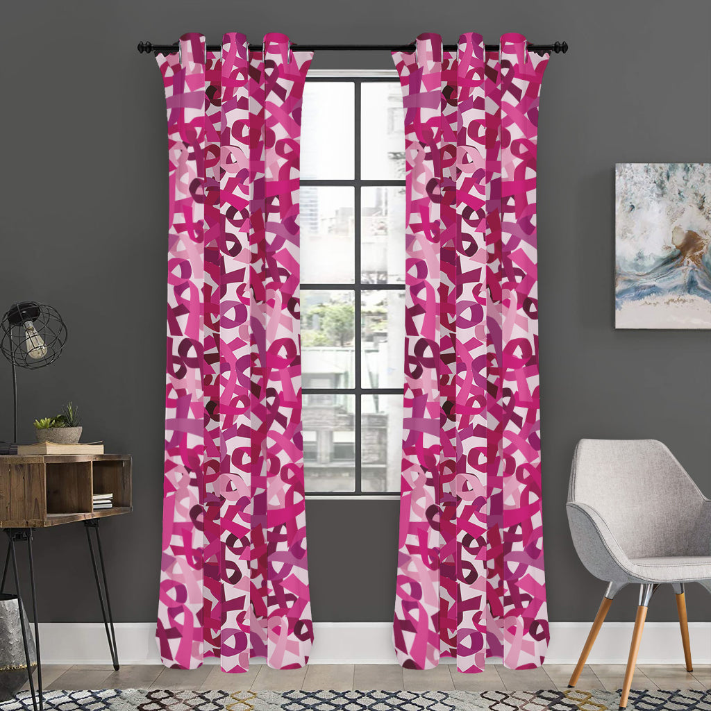 Breast Cancer Awareness Symbol Print Curtain