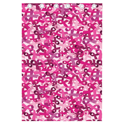 Breast Cancer Awareness Symbol Print Curtain