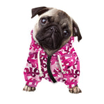 Breast Cancer Awareness Symbol Print Dog Zip Up Hoodie