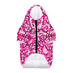 Breast Cancer Awareness Symbol Print Dog Zip Up Hoodie