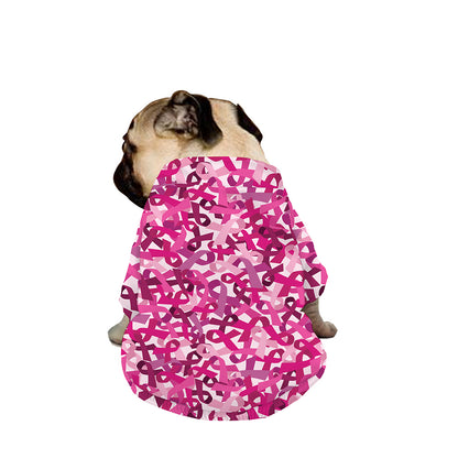 Breast Cancer Awareness Symbol Print Dog Zip Up Jacket