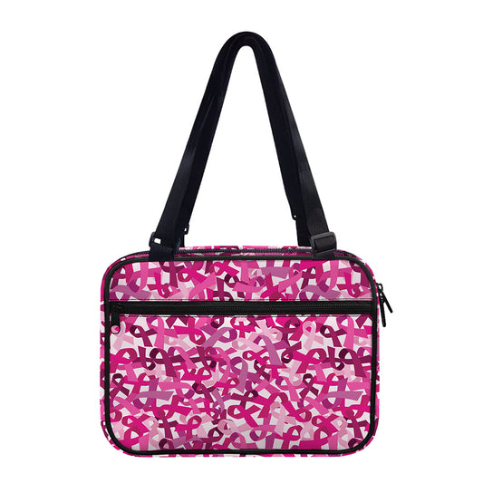 Breast Cancer Awareness Symbol Print Double Strap Bible Bag