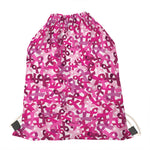 Breast Cancer Awareness Symbol Print Drawstring Bag