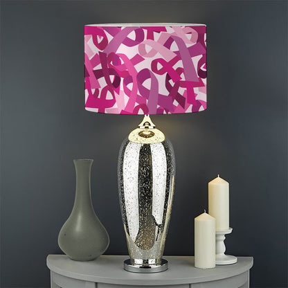 Breast Cancer Awareness Symbol Print Drum Lamp Shade