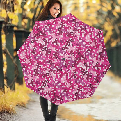 Breast Cancer Awareness Symbol Print Foldable Umbrella