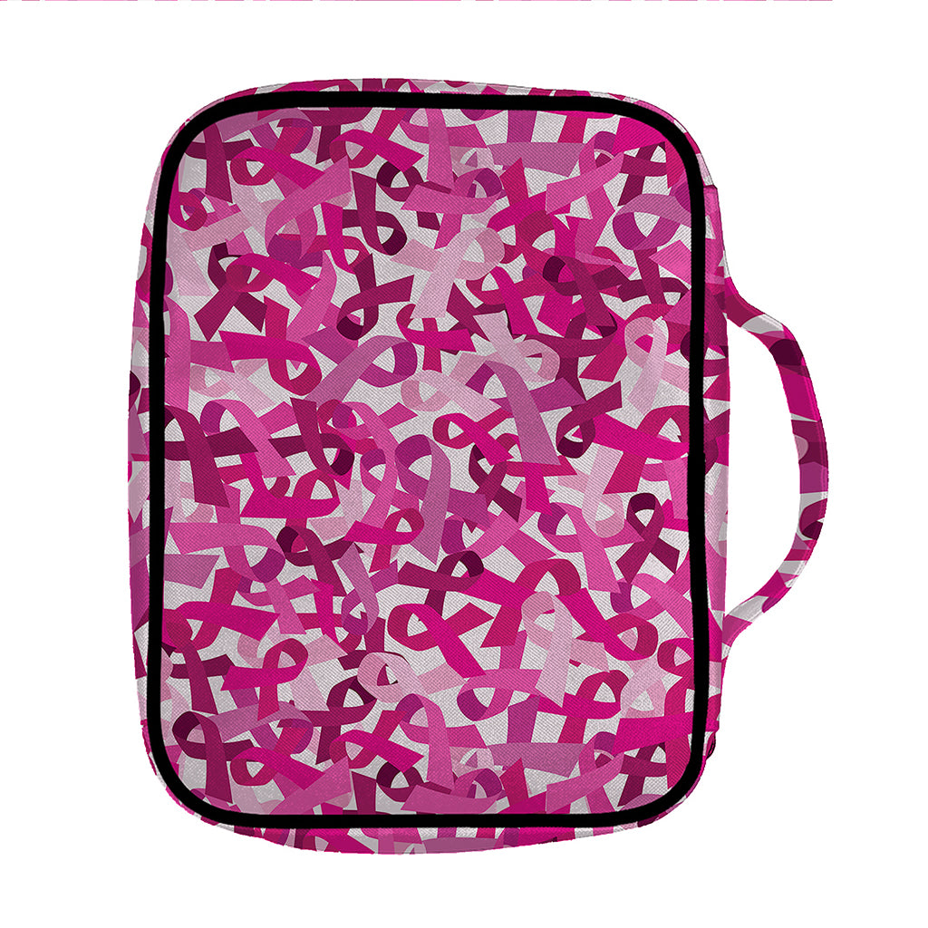 Breast Cancer Awareness Symbol Print Front Pocket Bible Bag