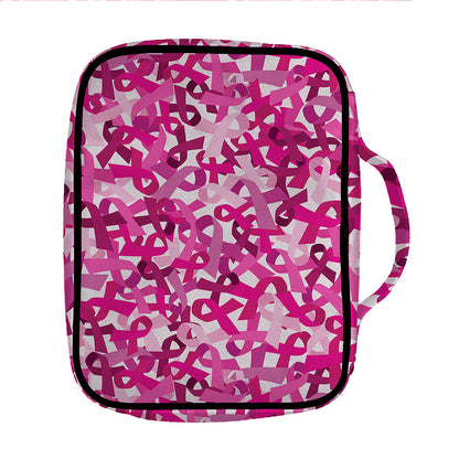 Breast Cancer Awareness Symbol Print Front Pocket Bible Bag