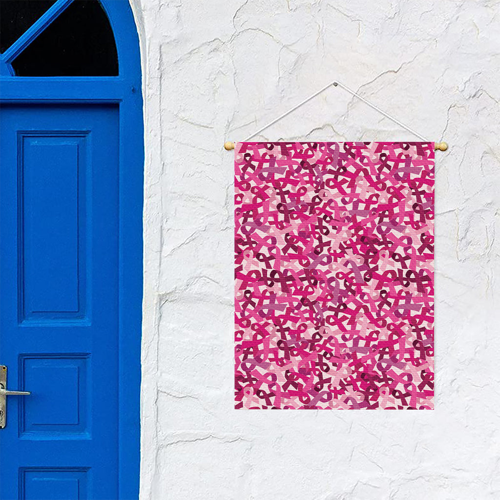 Breast Cancer Awareness Symbol Print Garden Flag