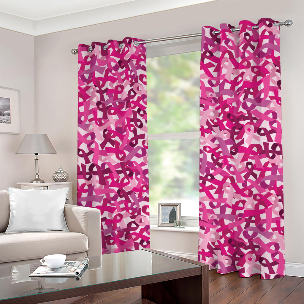 Breast Cancer Awareness Symbol Print Grommet Curtains