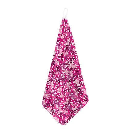 Breast Cancer Awareness Symbol Print Hand Towel
