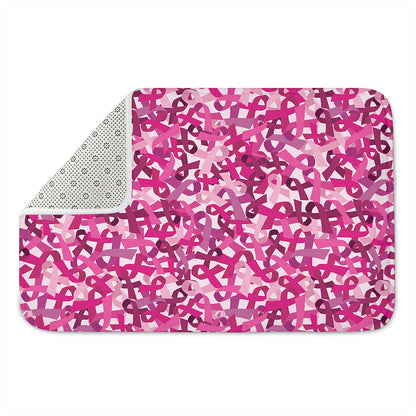 Breast Cancer Awareness Symbol Print Indoor Door Mat