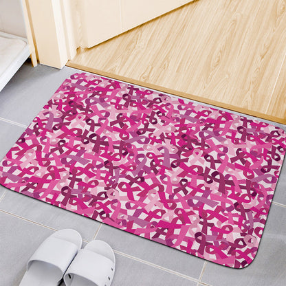 Breast Cancer Awareness Symbol Print Indoor Door Mat